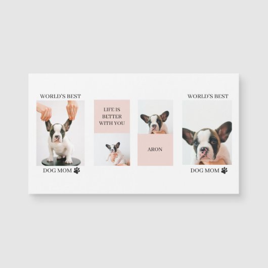 Weltbeste Mama für Hunde | Collage Foto | Pastellr Magnetkarte (Vorderseite)