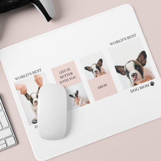 Weltbeste Mama für Hunde | Collage Foto | Pastellr Mousepad