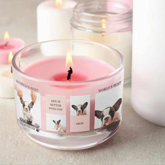 Weltbeste Mama für Hunde | Collage Foto | Pastellr Rechteckiger Aufkleber