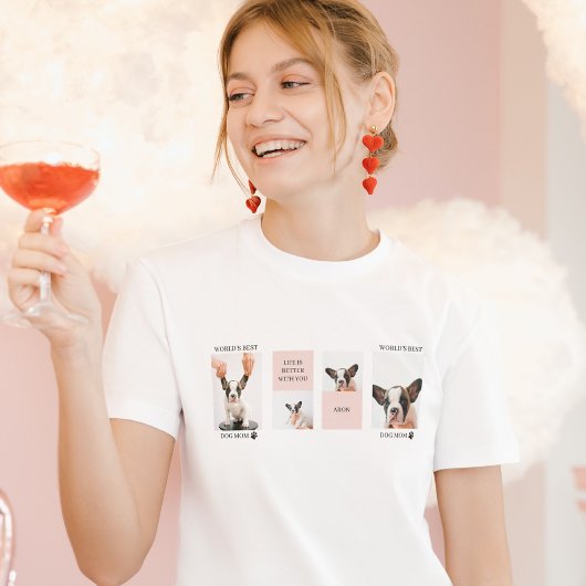 Weltbeste Mama für Hunde | Collage Foto | Pastellr T-Shirt