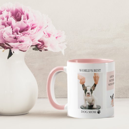 Weltbeste Mama für Hunde | Collage Foto | Pastellr Tasse