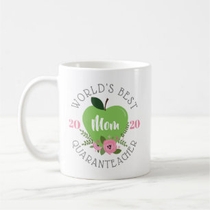 Weltbeste Mama für Quaranlehrer Apple Floral Kaffeetasse