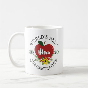 Weltbeste Mama für Quaranlehrer, Red Apple Floral Kaffeetasse