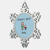 Weltbeste Mama-Schneeflocken-Ornament Schneeflocken Zinn-Ornament (Rechts)