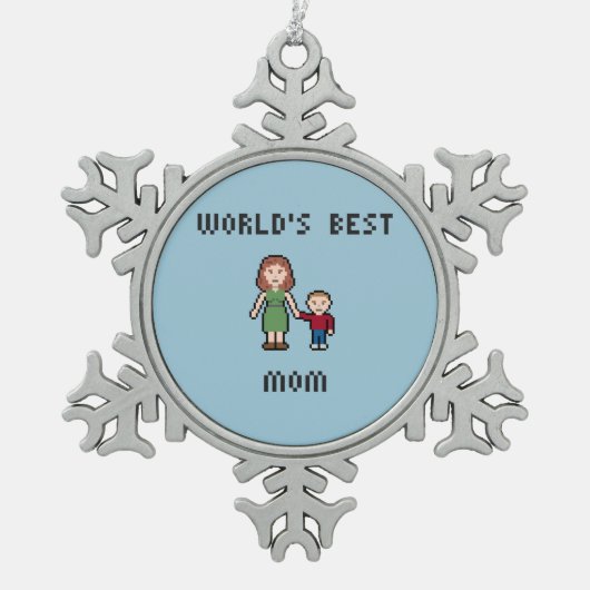Weltbeste Mama-Schneeflocken-Ornament Schneeflocken Zinn-Ornament (Vorderseite)