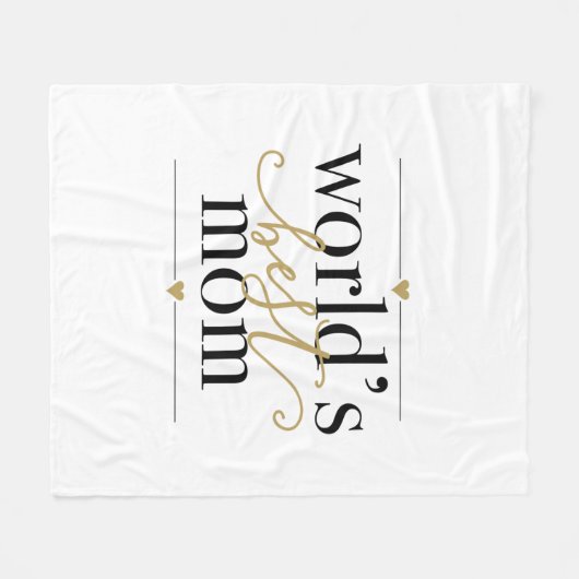 Weltbeste Mama Schwarz und Gold Moderne Fleecedecke (Vorderseite (Horizontal))