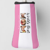 Weltbeste Mama Zitat 3 Fotocollage-Namen Rosa Golf Headcover (Rotieren 90)