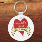 Weltbeste männliche Krankenschwester Schlüsselanhänger (Vorderseite)