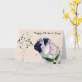 Weltbeste Mops Mommy! Muttertagskarte Karte (Gelbe Blume)