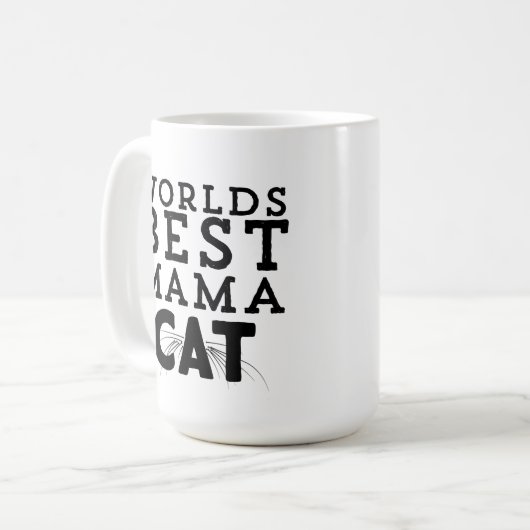 Weltbeste Mutter Cat Zweifarbige Tasse (Vorderseite Links)