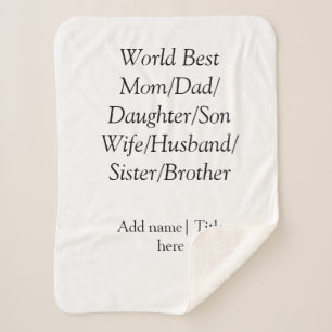 Weltbeste Mutter Ehemann Ehefrau Papa Tochter Sohn Sherpadecke