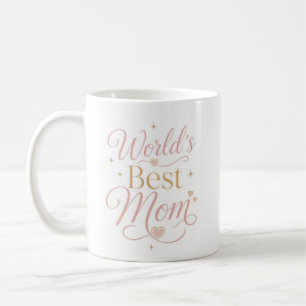 Weltbeste Mutter Elegante Pink-Gold-Typografie Kaffeetasse