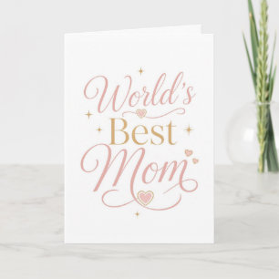 Weltbeste Mutter Elegante Pink-Gold-Typografie Karte