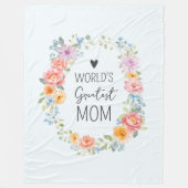 Weltbeste Mutter Farbige Florale Muttertag Fleecedecke (Vorderseite)