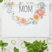 Weltbeste Mutter Farbige Florale Muttertag Geschirrtuch (Gefaltet)