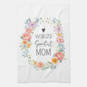 Weltbeste Mutter Farbige Florale Muttertag Geschirrtuch (Vertikal)