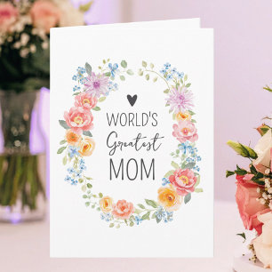 Weltbeste Mutter Farbige Florale Muttertag Karte