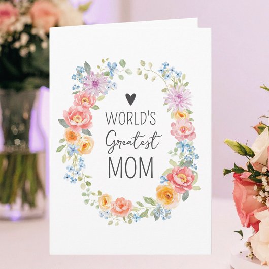 Weltbeste Mutter Farbige Florale Muttertag Karte