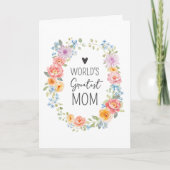 Weltbeste Mutter Farbige Florale Muttertag Karte (Vorderseite)