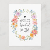 Weltbeste Mutter Farbige Florale Muttertag Postkarte (Vorderseite)