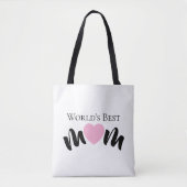 Weltbeste Mutter Herz Schrift Custom Cute Weiß Tasche (Vorderseite)