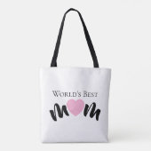Weltbeste Mutter Herz Schrift Custom Cute Weiß Tasche (Rückseite)
