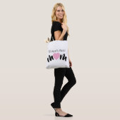 Weltbeste Mutter Herz Schrift Custom Cute Weiß Tasche (Am Model)