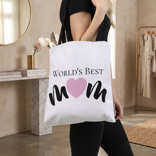 Weltbeste Mutter Herz Schrift Custom Cute Weiß Tasche