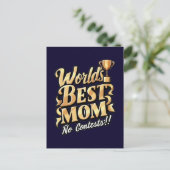 weltbeste mutter ohne wettbewerb postkarte (Stehend Vorderseite)