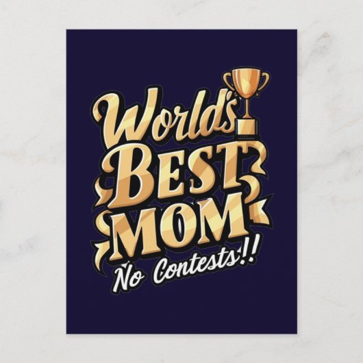 weltbeste mutter ohne wettbewerb postkarte (Vorderseite)