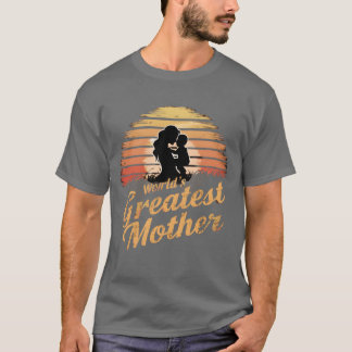 Weltbeste Mutter Silhouette Sonnenuntergang Vintag T-Shirt