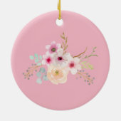 Weltbeste NIECE Einhorn Face Pink Gold Geschenke Keramik Ornament (Hinten)