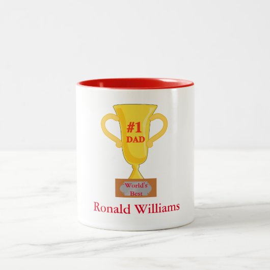 Weltbeste Nummer 1 Vater-Custom Zweifarbige Tasse (Mittel)