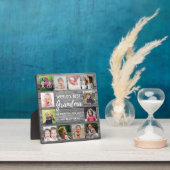 Weltbeste Oma 12 Foto Großkinder Grau Wood Fotoplatte (InSitu)