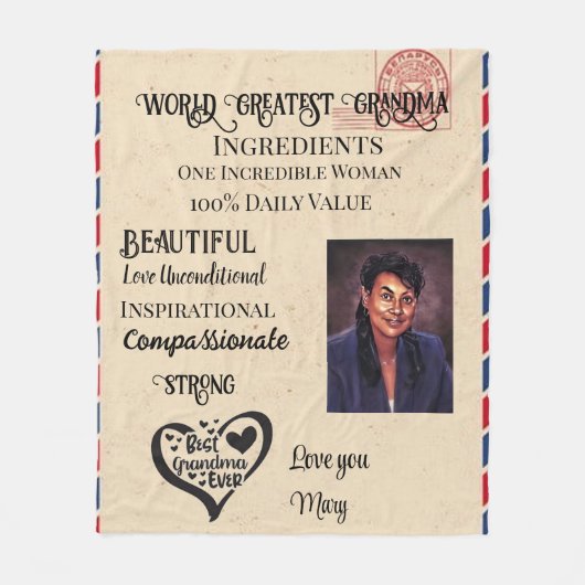 WeltBeste Oma Fleece Blanket (Vorderseite)