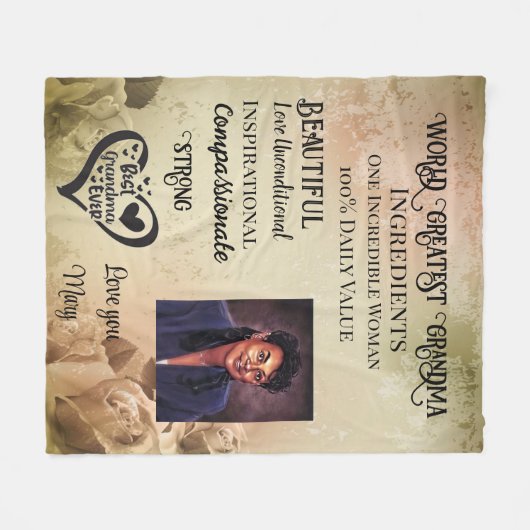 WeltBeste Oma Fleece Blanket (Vorderseite (Horizontal))