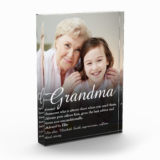 Weltbeste Oma, Großmutter Definition Fotoblock (Links)