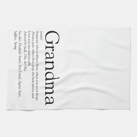 Weltbeste Oma, Großmutter Definition Geschirrtuch (Horizontal)