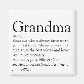 Weltbeste Oma, Großmutter Definition Magnet (Vorne)