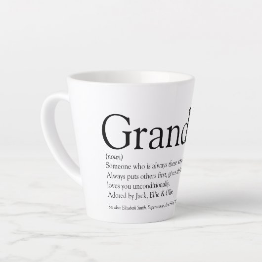 Weltbeste Oma, Großmutter Definition Milchtasse (Linke Ecke)