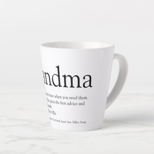 Weltbeste Oma, Großmutter Definition Milchtasse (Rechte Ecke)