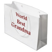 Weltbeste Oma Großmutter Großeltern pink n Große Geschenktüte (Rückseite Schrägansicht)