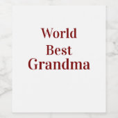 Weltbeste Oma Großmutter Großeltern rosa n Weinetikett (Einzelnes Label)