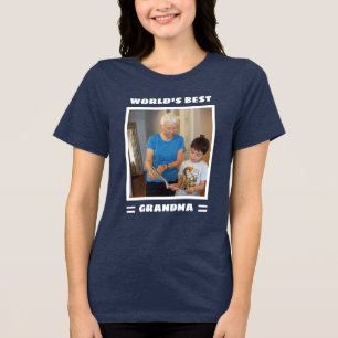 Weltbeste Oma Lustig Individuelles Foto Personalis Tri-Blend Shirt