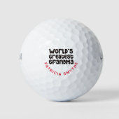 Weltbeste Oma Name Red Black Typografy Golfball (Vorderseite)