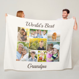 Weltbeste Opa 8 FotoCollage Fleecedecke