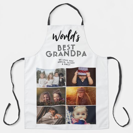 Weltbeste Opa Custom 6 FotoCollage Schürze (Vorderseite)