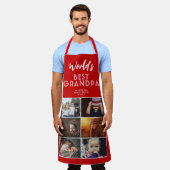 Weltbeste Opa Custom 6 FotoCollage Schürze (Getragen)