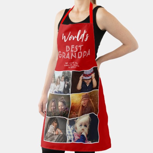 Weltbeste Opa Custom 6 FotoCollage Schürze (InSitu)