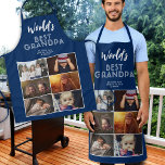 Weltbeste Opa Custom 6 FotoCollage Schürze<br><div class="desc">Weltbeste Opa Custom 6 Foto Collage Schürze. 6 Fotos und der weltbeste Opa in der modernen weißen Typografie auf blauem Hintergrund. Personalisieren Sie die Schürze mit Ihren Fotos. Großartiges Geschenk und ein süßer Sake für einen Großvater zum Vatertag,  Geburtstag oder Weihnachten.</div>